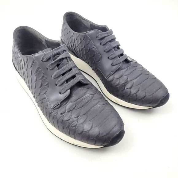 VINCE alligator crocodile embossed leather sneaker - Picture 1 of 13